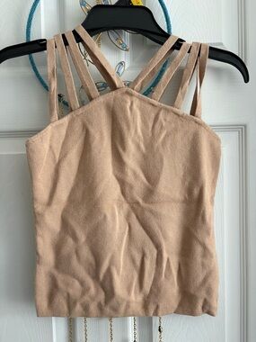 Women's Multi-Strap Beige Camisole Top